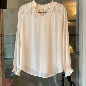 LOFT Detailed Blouse w/ Smocked Cuff Sleeves